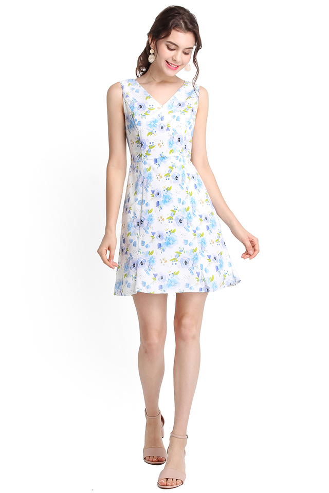 All In Bloom Dress In Blue Florals