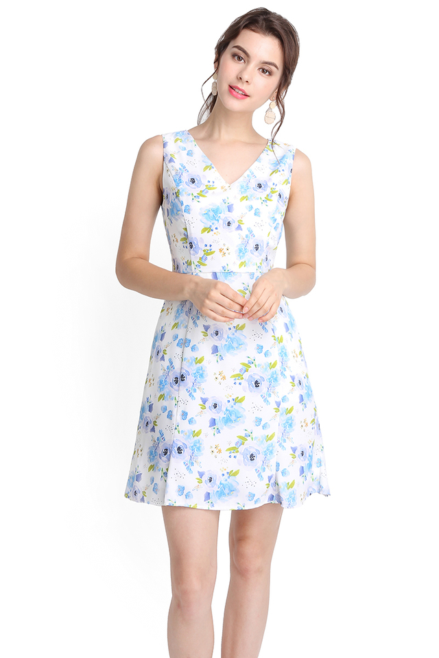 All In Bloom Dress In Blue Florals