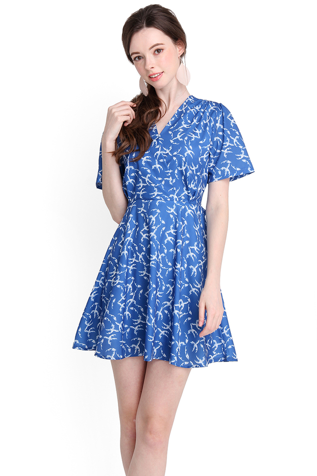 Highlight Reel Dress In Blue Prints