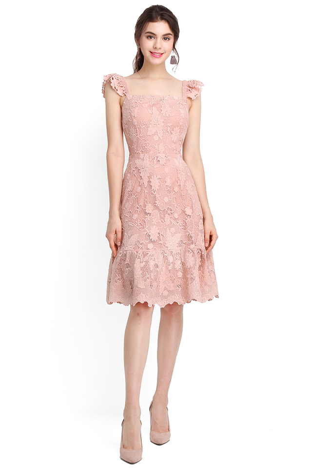 [BO] Feminine Sensibility Dress In Dusty Pink