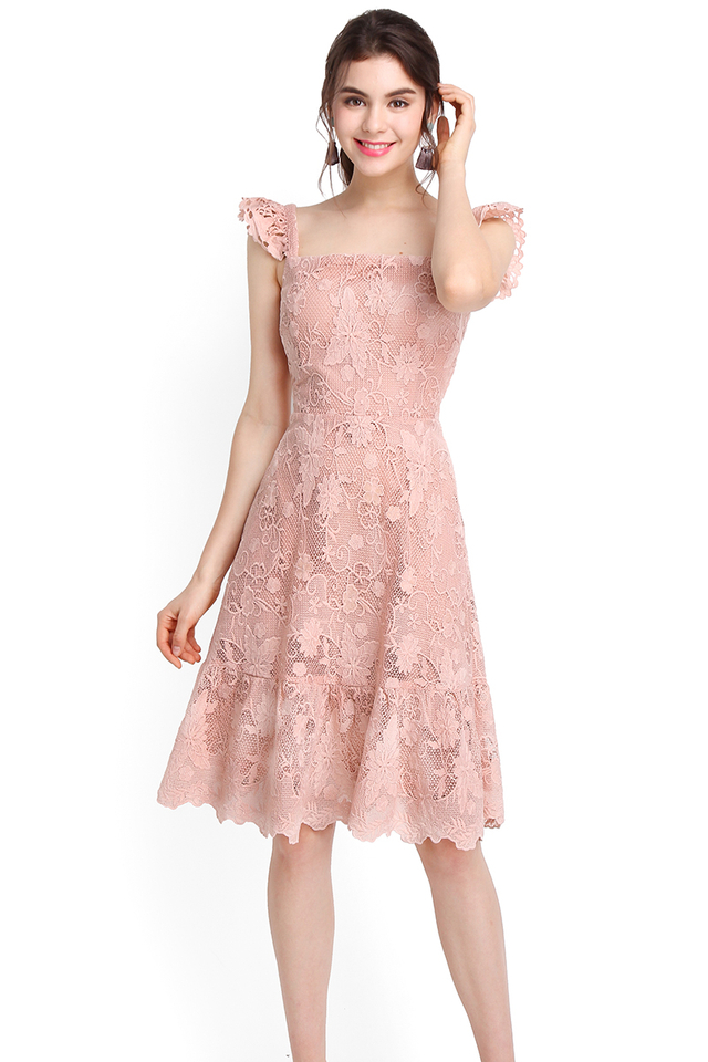 Feminine Sensibility Dress In Dusty Pink