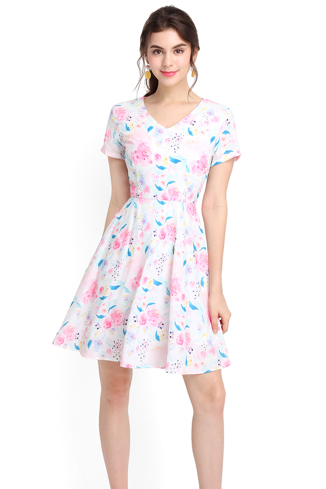 Exuberant By Nature Dress In Pink Blooms