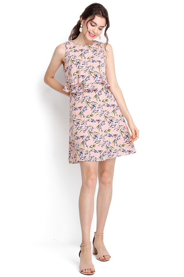 Blooming Blossoms Dress In Pink Florals