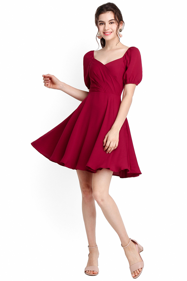 Betty Boop Dress In Wine Red