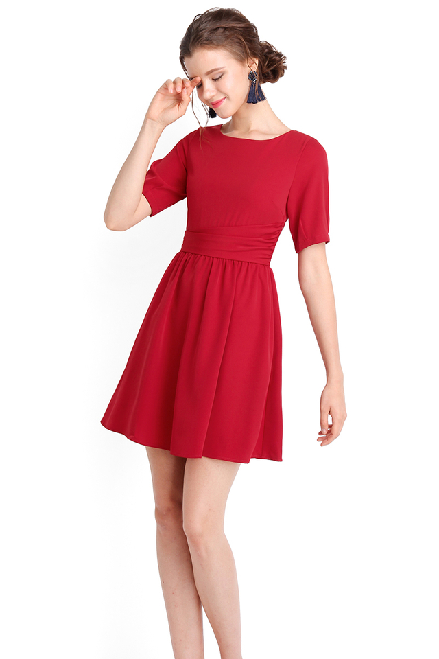 Amazing Grace Dress In Festive Red