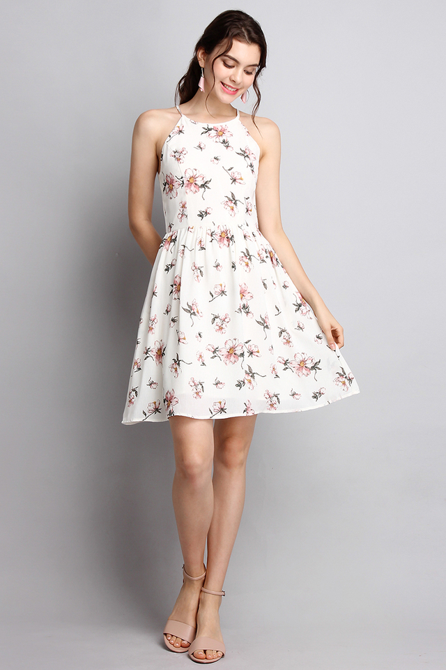 French Romanticism Dress In White Florals