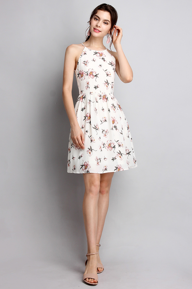 French Romanticism Dress In White Florals