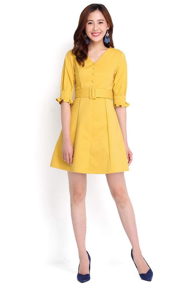 Bright It On Dress In Mustard Yellow