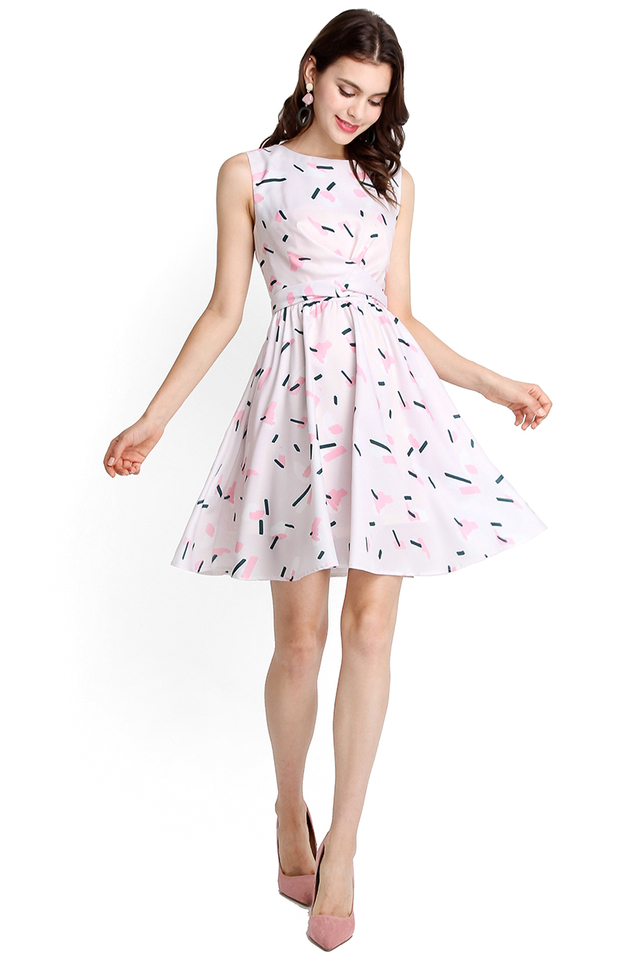 Sweet Like Candy Dress In Pink Prints