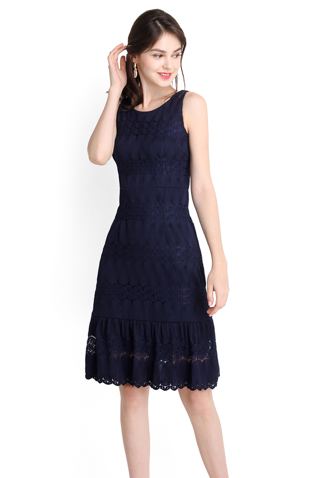 Letters Of Love Dress In Midnight Blue