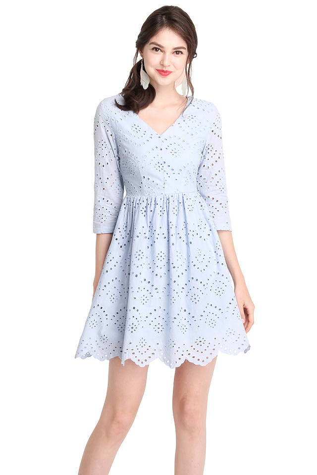 Summer Holiday Dress In Periwinkle