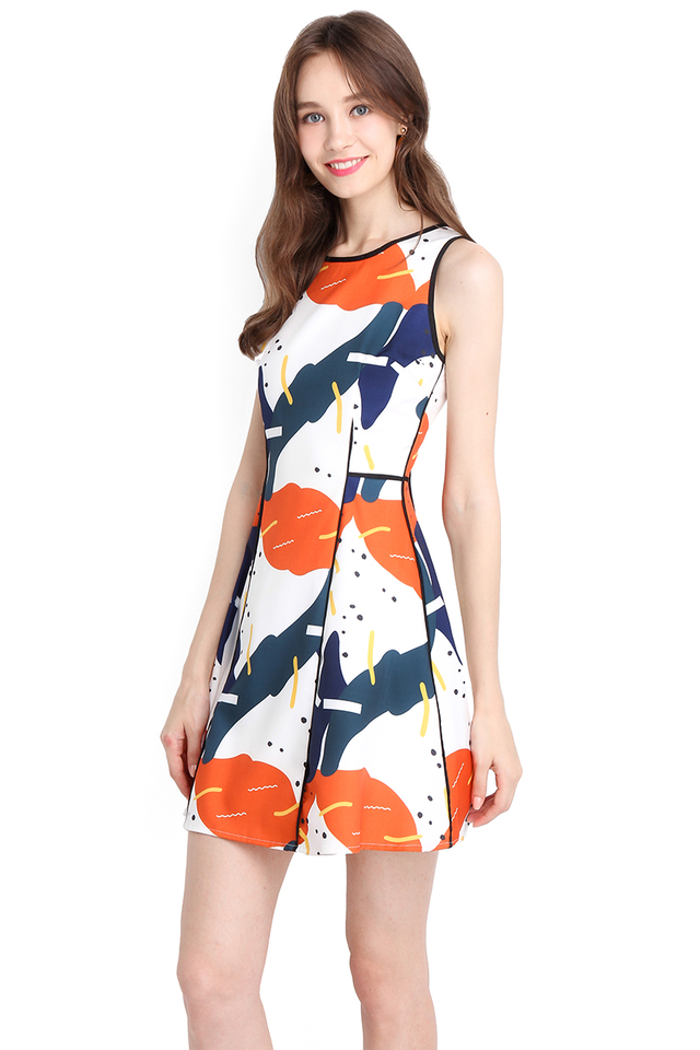 Lego Lesson Dress In Abstract Prints