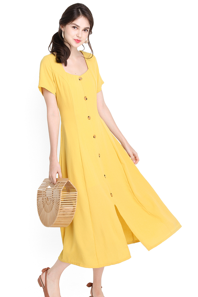 Summer Twirls Dress In Sunshine Yellow