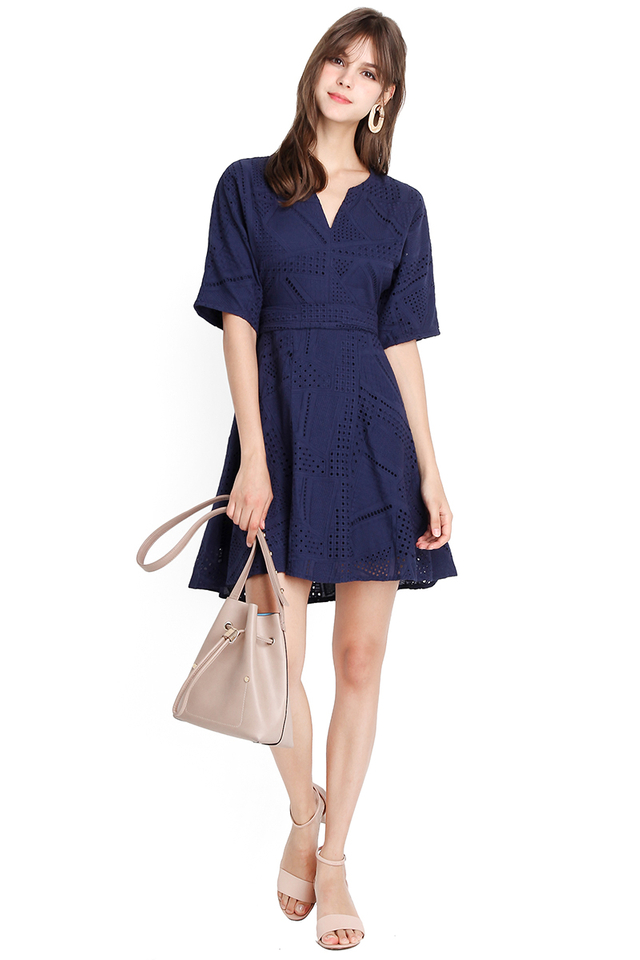 Peaches And Doves Dress In Navy Blue