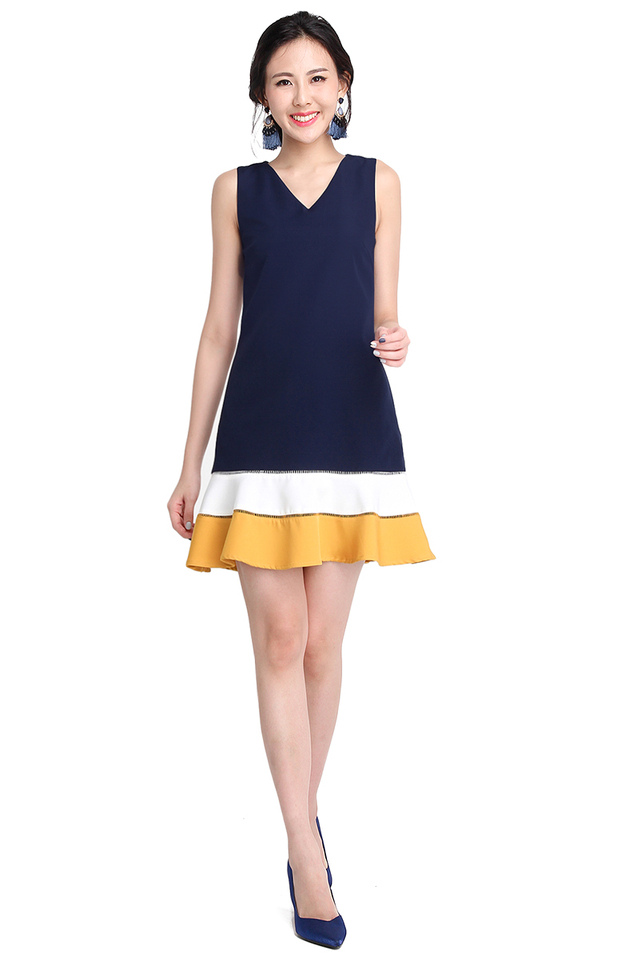 Charismatic Charm Dress In Navy Blue