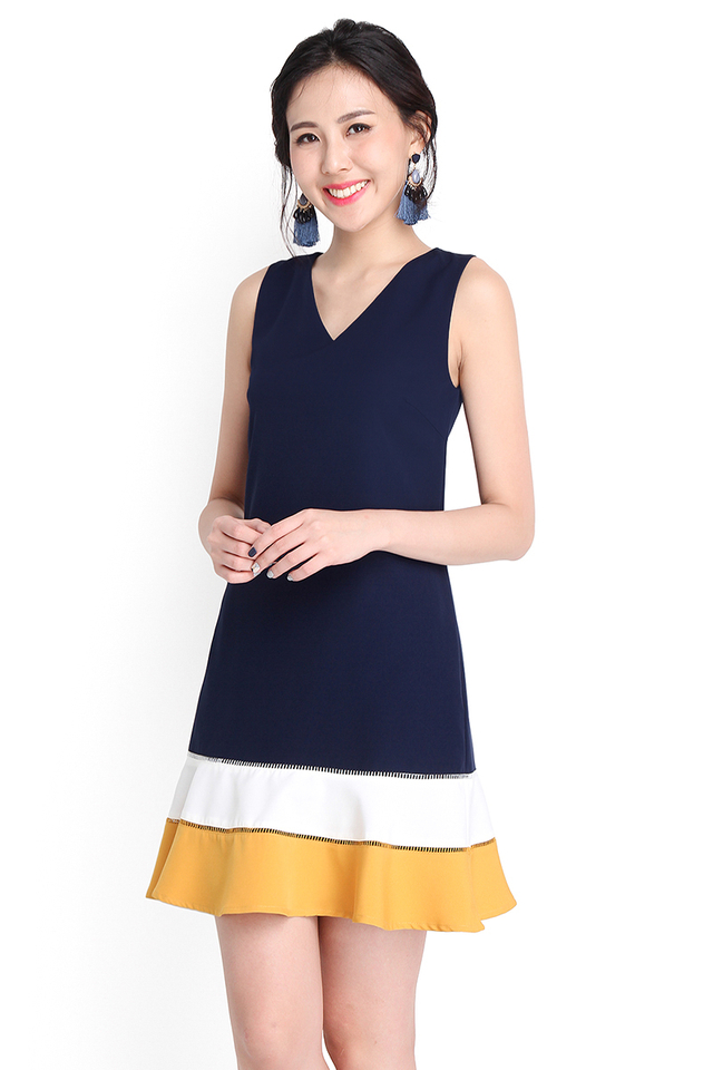 Charismatic Charm Dress In Navy Blue