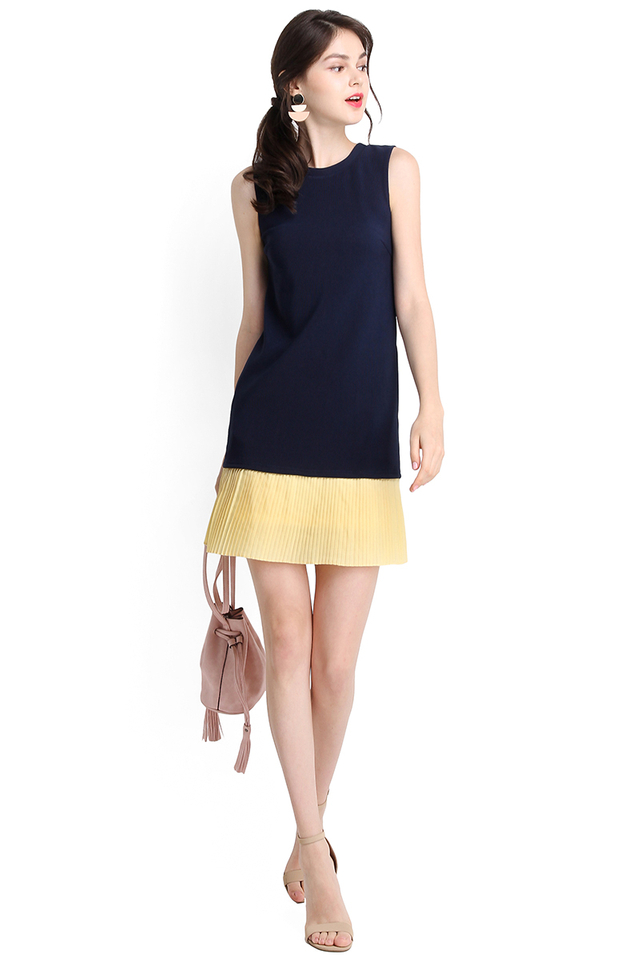 Easy Dressing Dress In Blue Yellow