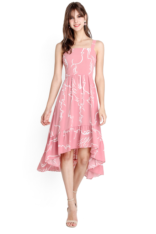 Dance To The Tune Dress In Pink Prints