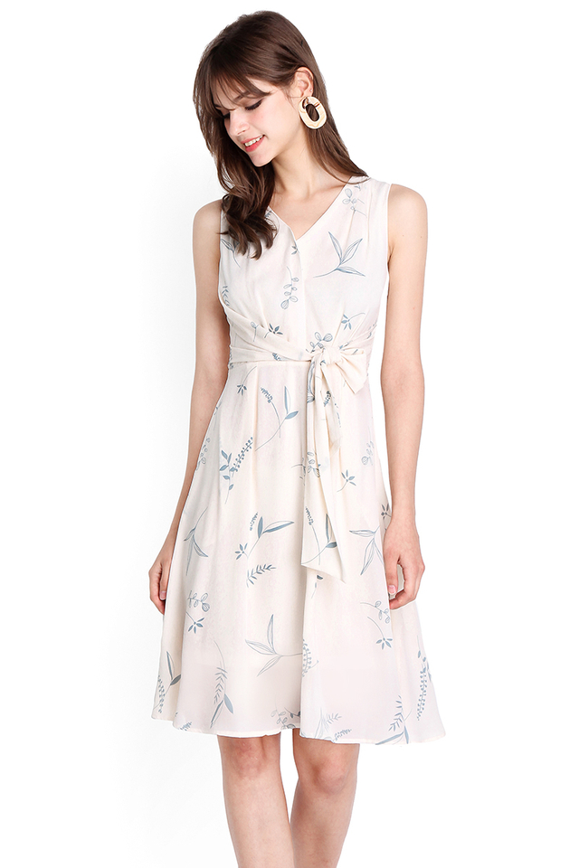 Sweetness Of Spring Dress In Sky Prints
