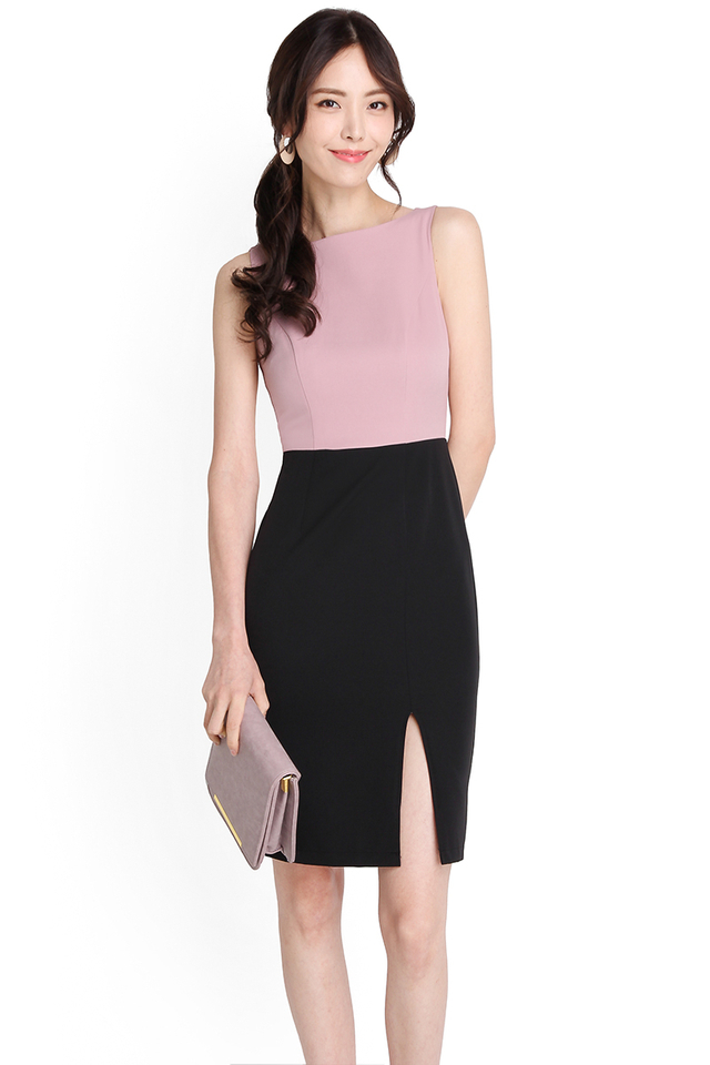 Exquisite Elegance Dress In Pink Black