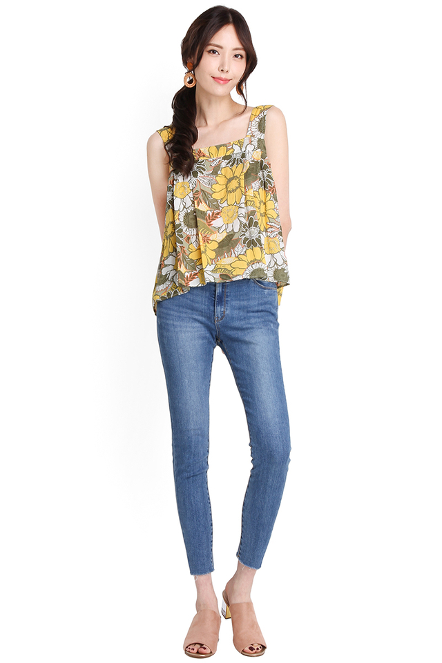 Summer Done Right Top In Yellow Florals