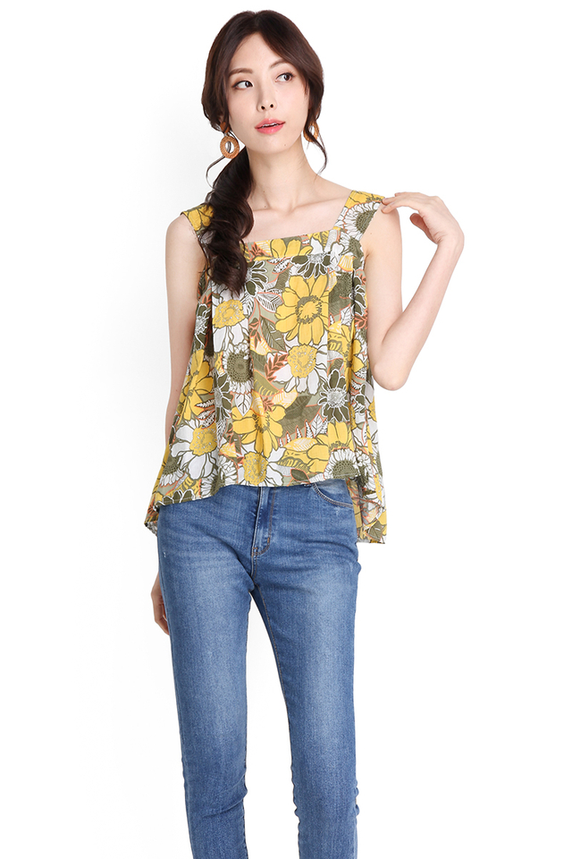 Summer Done Right Top In Yellow Florals