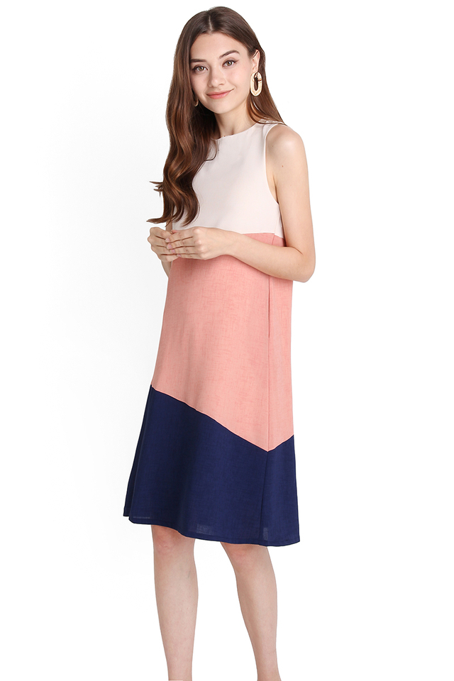 Sunny Disposition Dress In Rose Blue