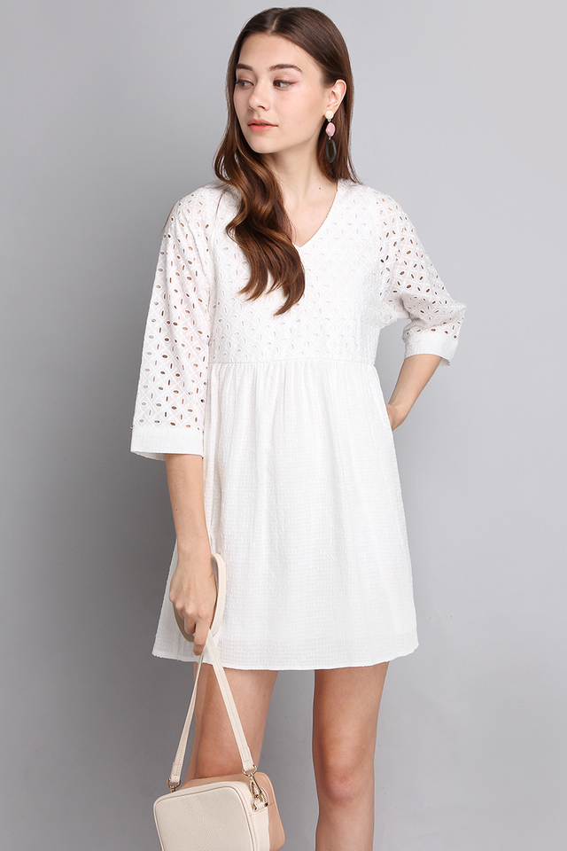 Dainty Charms Dress In Classic White