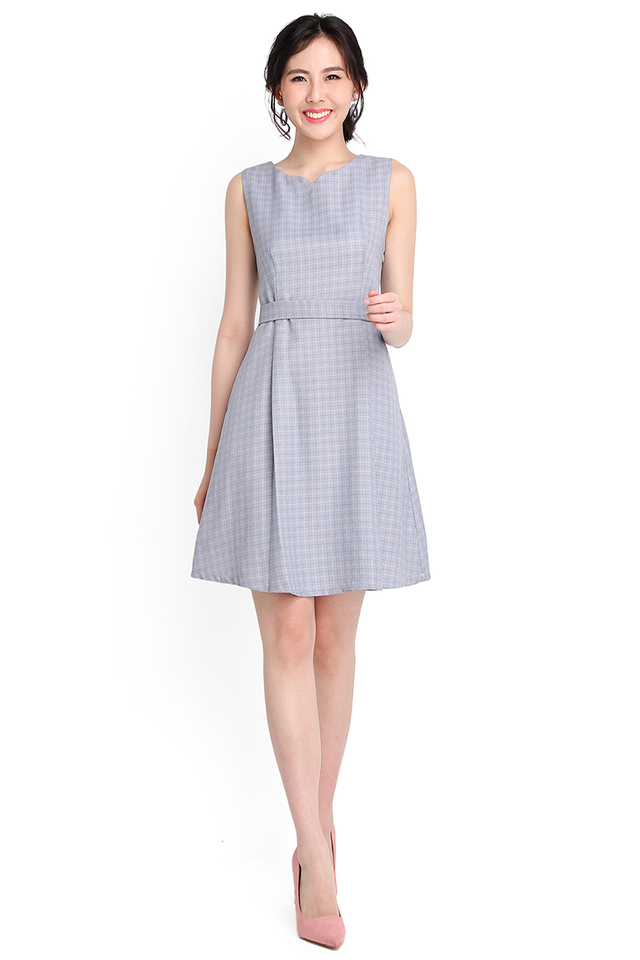 On The Grid Dress In Blue Checks