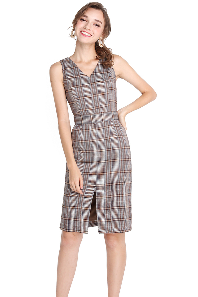 Amour In Paris Dress In Fall Checks