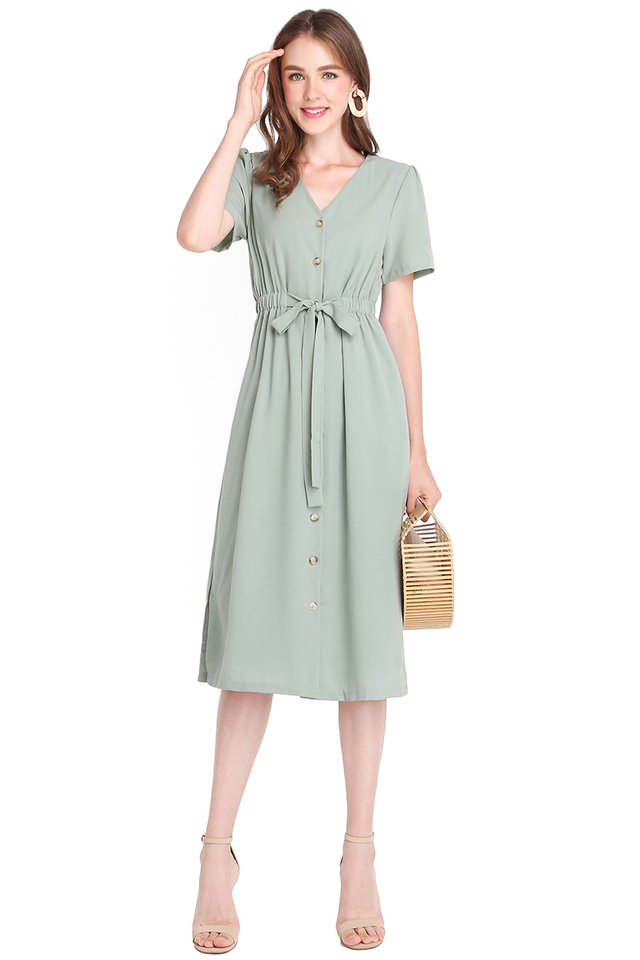 Close To You Dress In Sage Green
