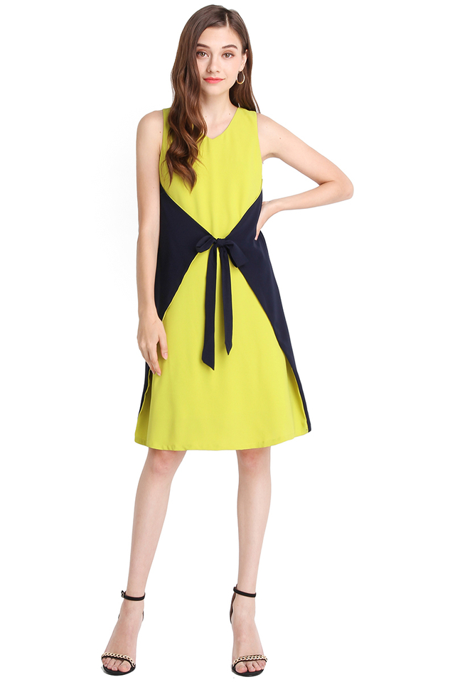 Day And Night Dress In Lime Blue