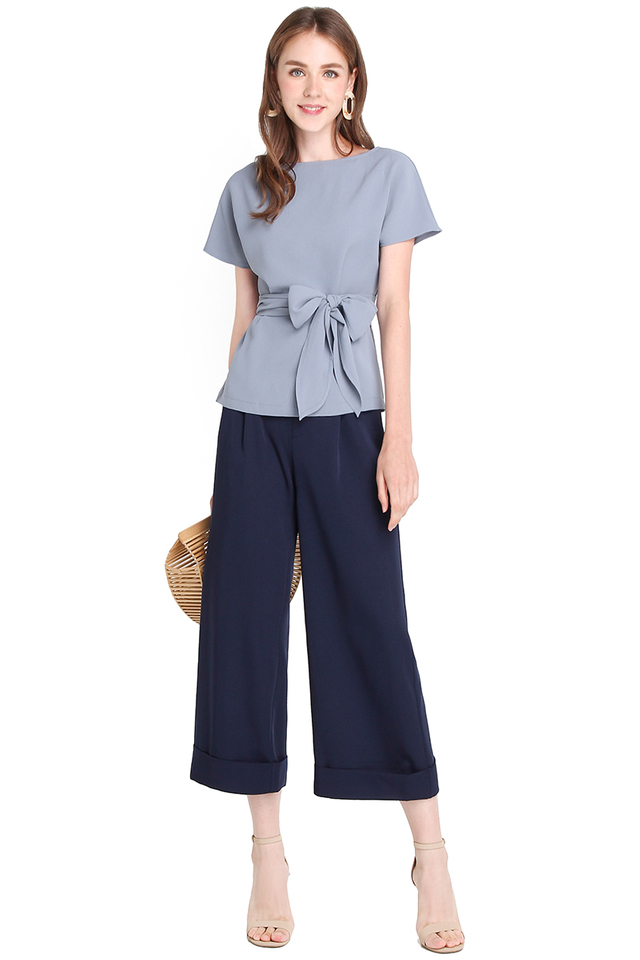 Weekday Simplicity Top In Muted Blue