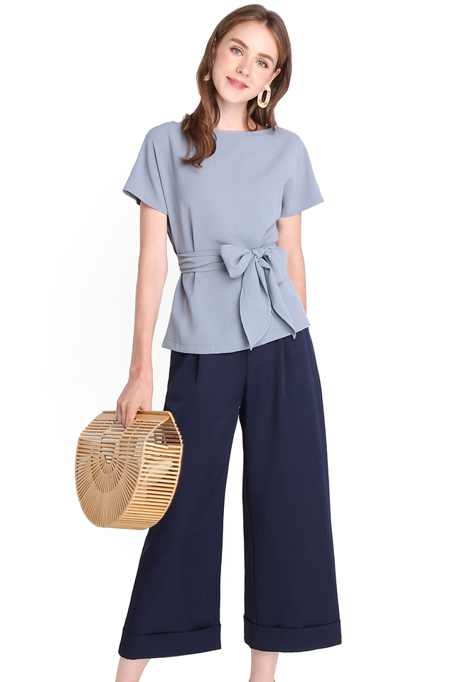 Weekday Simplicity Top In Muted Blue