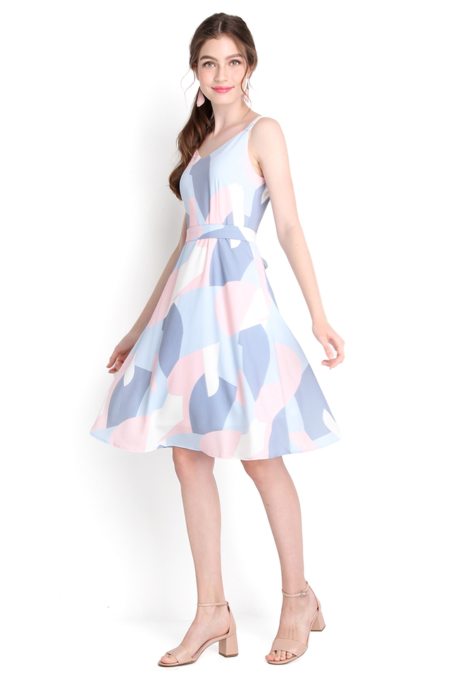 Pastel Summer Dress In Abstract Prints
