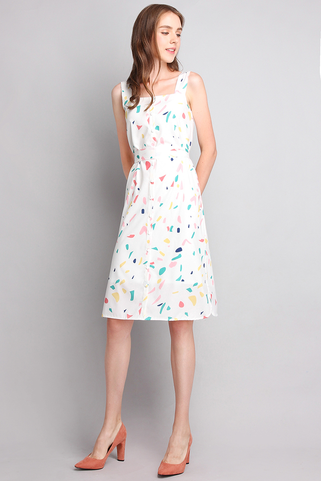Confetti Party Dress In Rainbow Prints