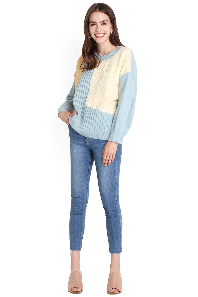 Snuggle Is Real Pullover In Sunshine Sky
