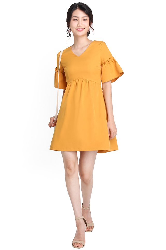 Breeze Into Summer Dress In Mustard Yellow