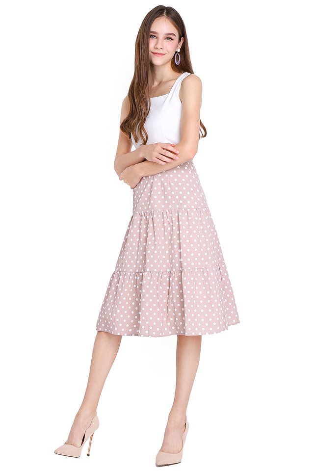 Innocent Charmer Dress In Pink Dots