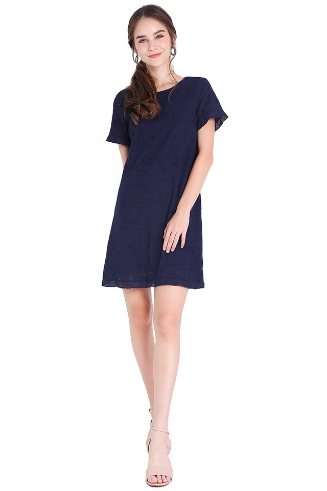 Lighthearted Affection Dress In Navy Blue