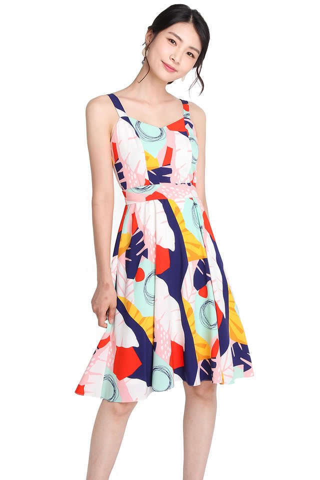 Swirling Into Summer Dress In Abstract Prints