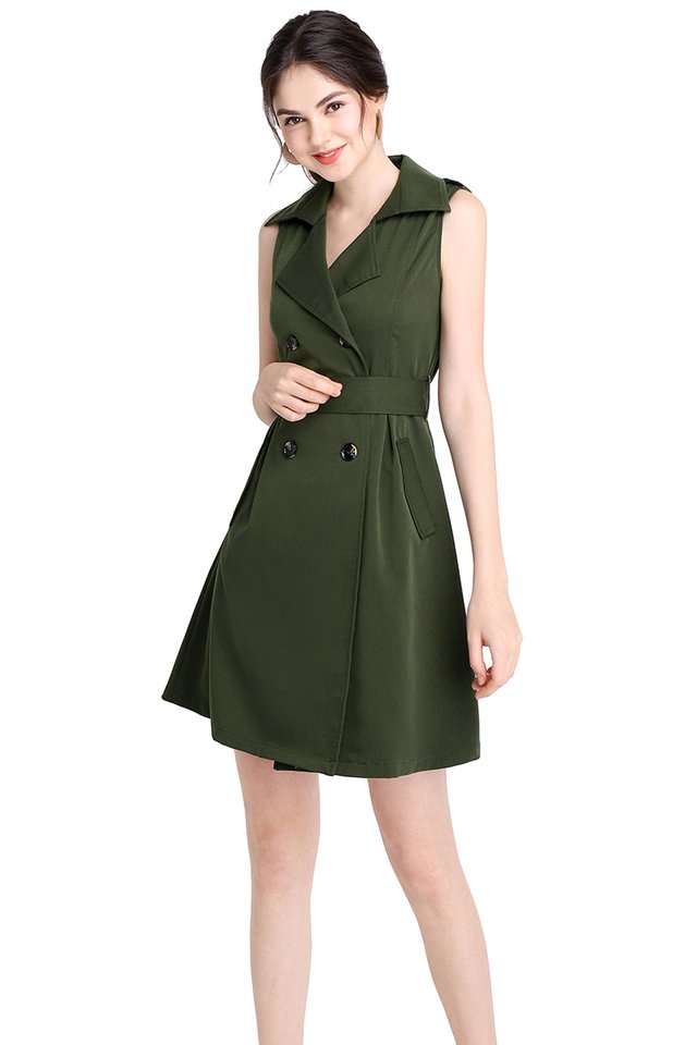 The Jetsetter Dress In Olive Green