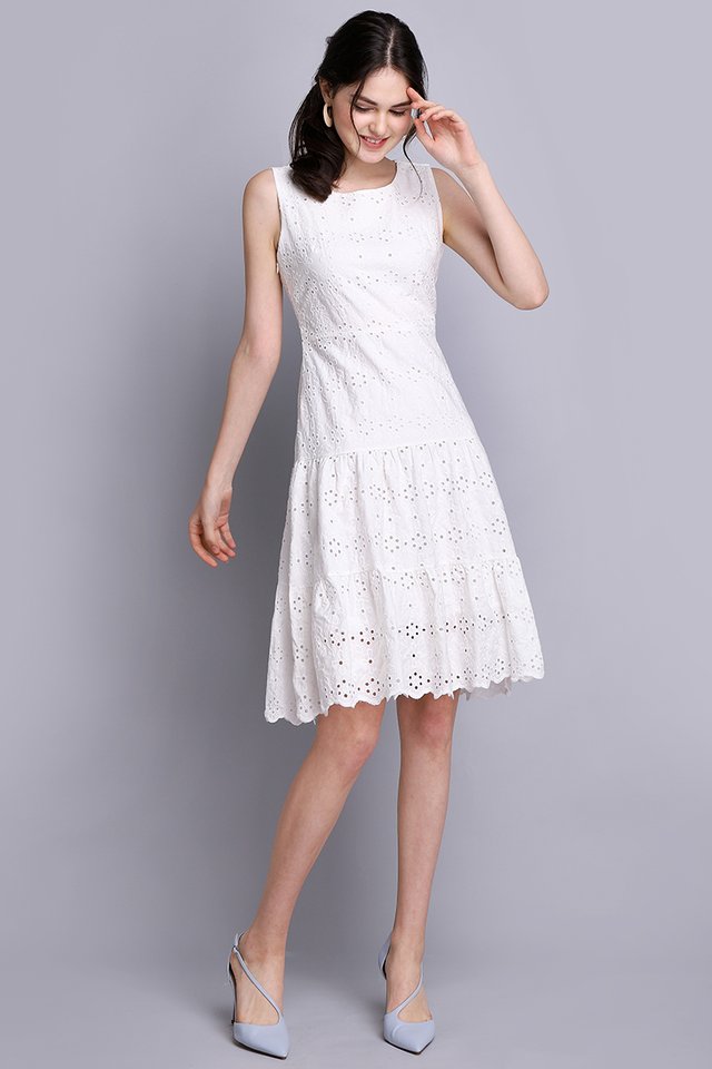 Cotton Candy Dreams Dress In Classic White