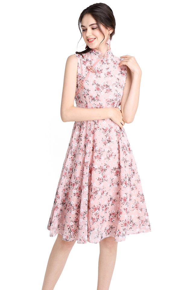 [PO] Bouquet Of Love Cheongsam Dress In Pink Florals 
