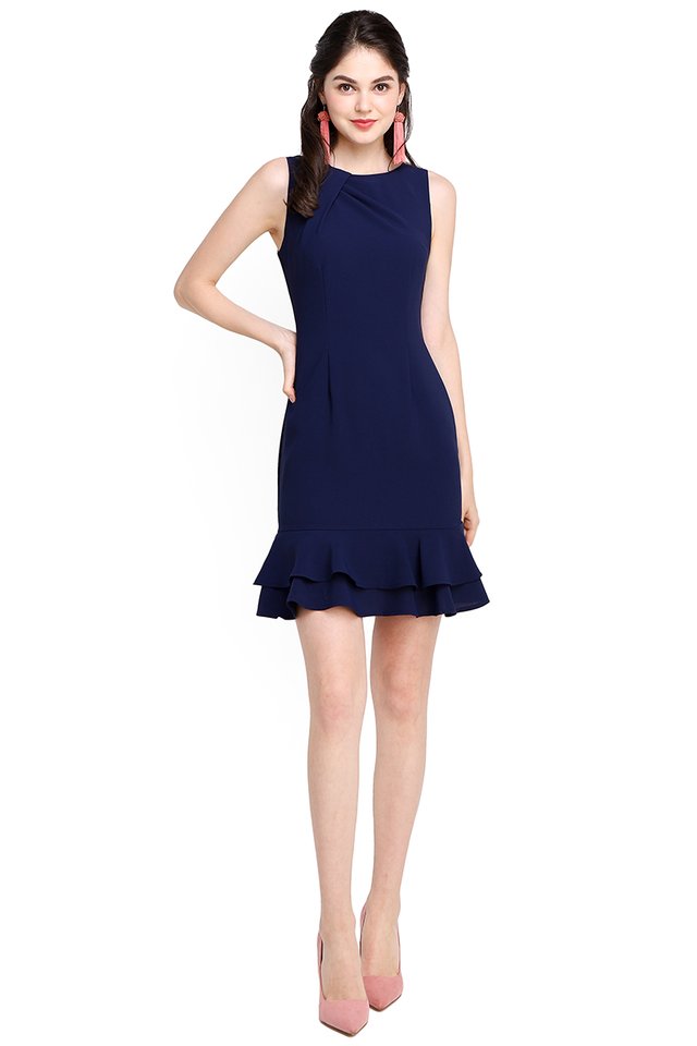 Captivated By You Dress In Navy Blue