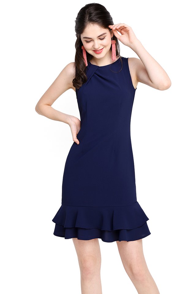 Captivated By You Dress In Navy Blue