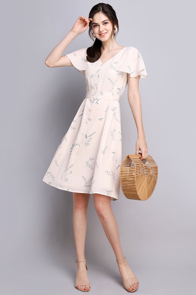 [BO] Spring Merriment Dress In Cream Florals