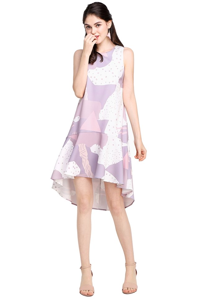Yours Truly Dress In Lilac Prints