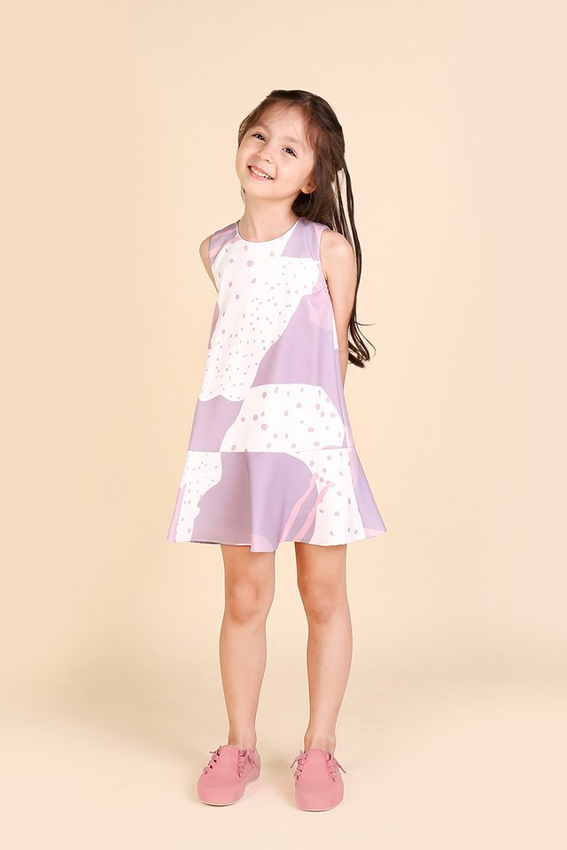 Twinkle Little Stars Dress In Lilac Prints
