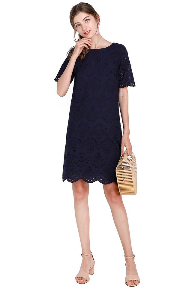 Enchant Your Dreams Dress In Navy Blue